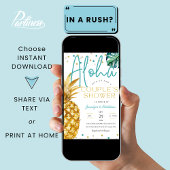 トロピカルルアウビーチアロハサマーカップルシャワー 招待状