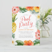 トロピカルルアウプールパーティーバースデー 招待状 (スタンド正面)