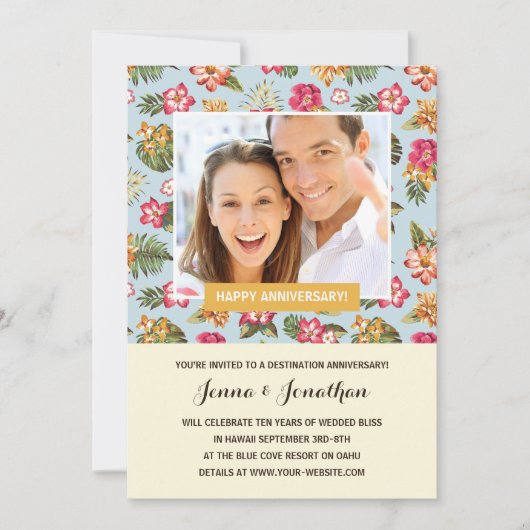 トロピカルルアウ写真記念日パーティー 招待状 (正面)