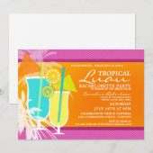 トロピカルルアウ独身最後のパーティー招待状 招待状 (正面/裏面)