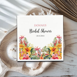 トロピカルルアウ ハワイアン ブライダルシャワー スタンダードカクテルナプキン