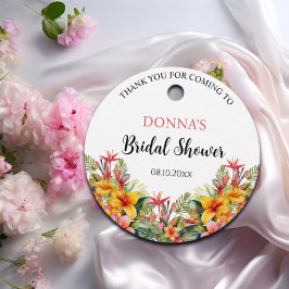 トロピカルルアウ ハワイアン ブライダルシャワー フェイバータグ