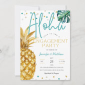 トロピカルルアウ(ハワイ式宴会)アロハビーチ婚約パーティ 招待状 (正面)