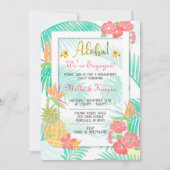 トロピカルルアウ(ハワイ式宴会)アロハ婚約パーティ招待 招待状 (正面)