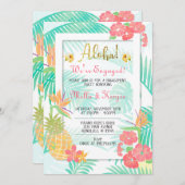 トロピカルルアウ(ハワイ式宴会)アロハ婚約パーティ招待 招待状 (正面/裏面)
