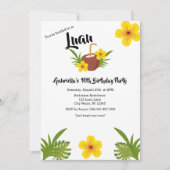 トロピカルルアウ(ハワイ式宴会)ココナッツ誕生日パーティー 招待状 (正面)