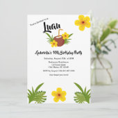 トロピカルルアウ(ハワイ式宴会)ココナッツ誕生日パーティー 招待状 (スタンド正面)