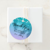 トロピカルルアウ(ハワイ式宴会)ティール(緑がかった色)ピンクスウィート16サンキュー フェイバータグ (インサイチュ)