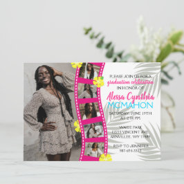 トロピカルルアウ(ハワイ式宴会)フィルムストリップ6写真卒業 招待状