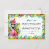 トロピカルルアウ(ハワイ式宴会)フラミンゴ卒業 サンキューカード (裏面)