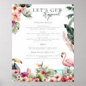 トロピカルルアウ(ハワイ式宴会)プールパーティードリンクバー標識 ポスター (正面)