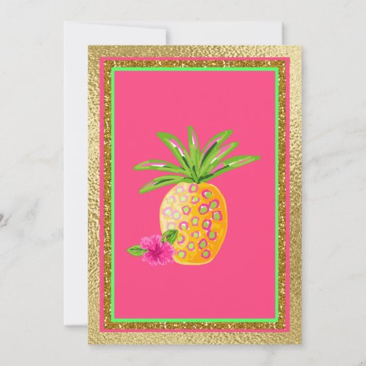 トロピカルルアウ（ハワイ式宴会）誕生日パーティーへの招待 招待状 (裏面)