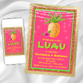 トロピカルルアウ（ハワイ式宴会）誕生日パーティーへの招待 招待状