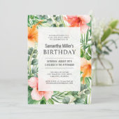 トロピカルルアウ（ハワイ式宴会）誕生日プールパーティー 招待状 (スタンド正面)