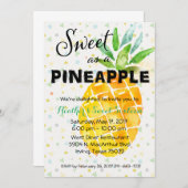 トロピカルルアウ（ハワイ式宴会）誕生日招待状パイナップル 招待状 (正面/裏面)