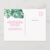 トロピカルルアウ(ハワイ式宴会)50thバースデーパーティー予算 インビテーションポストカード (裏面)