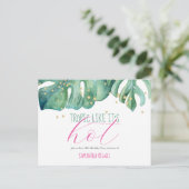 トロピカルルアウ(ハワイ式宴会)50thバースデーパーティー予算 インビテーションポストカード (スタンド正面)