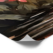 トロピカルレイクサイドピンクフラミンゴヴィンテージ ポスター (角)