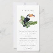 トロピカルレインフォレストのオウムの動物　あらゆる年齢の誕生日 サンキューカード (正面)