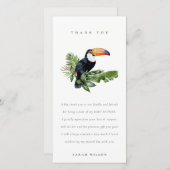 トロピカルレインフォレストのトウコンの葉のベイビーシャワー サンキューカード (正面/裏面)
