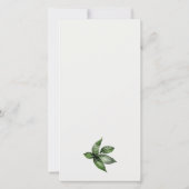 トロピカルレインフォレストのトウコンの葉のベイビーシャワー サンキューカード (裏面)