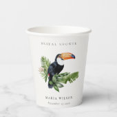 トロピカルレインフォレストのトウコンコーラル ブライダルシャワー 紙コップ (裏面)