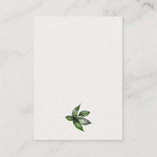 トロピカルレインフォレストトゥーカンのベイビーシャワーディスプレイ エンクロージャーカード (裏面)