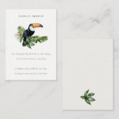 トロピカルレインフォレストトゥーカンのベイビーシャワーディスプレイ エンクロージャーカード (正面/裏面)