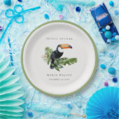 トロピカルレインフォレストトゥーカンサンゴブライダルシャワー ペーパープレート (パーティー)