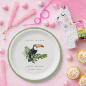 トロピカルレインフォレストトゥーカンサンゴブライダルシャワー ペーパープレート (パーティー)