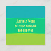 トロピカルレインボーカラフル海サンセットバケーション スクエア名刺 (裏面)