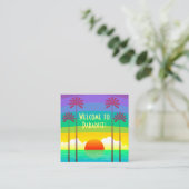 トロピカルレインボーカラフル海サンセットバケーション スクエア名刺 (スタンド正面)