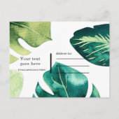 トロピカルレイン森林アイランドの葉 Save the Date 案内ポストカード (裏面)