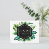 トロピカルレイン森林アイランドの葉 Save the Date 案内ポストカード (スタンド正面)