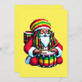 トロピカルレゲエサンタ – クリスマスドラマーアート シーズンカード (正面/裏面)