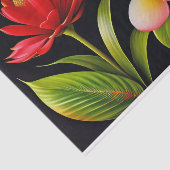 トロピカルレッドイエローフローライラストレーション 薄葉紙 (詳細)