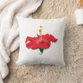 トロピカルレッドハイビスカスの花 クッション (ブランケット)