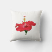 トロピカルレッドハイビスカスの花 クッション (裏面)