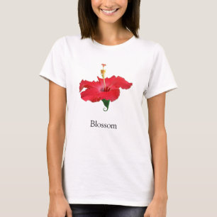 トロピカルレッドハイビスカスの花 Tシャツ