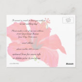 トロピカルレッドハイビスカスフラワーサンキュー ポストカード (裏面)