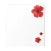 トロピカルレッドハイビスカスフローラメモ帳 ノートパッド (正面)