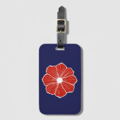 トロピカルレッドフラワーの荷物タグ ラゲッジタグ (正面縦)
