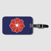 トロピカルレッドフラワーの荷物タグ ラゲッジタグ (正面横)