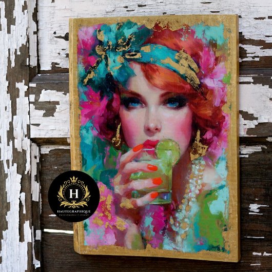 トロピカルレッドヘッドとライムカクテルデクページ 薄葉紙