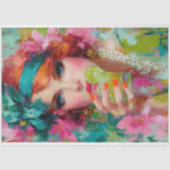 トロピカルレッドヘッドとライムカクテルデクページ 薄葉紙 (正面)