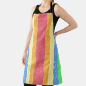 トロピカルレトロストライプサンライズパステルレインボー エプロン (インサイチュ)