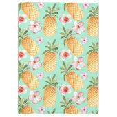 トロピカルレトロプリントをミントの背景 クリップボード (裏面)