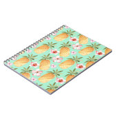 トロピカルレトロプリントをミントの背景 ノートブック (左側)