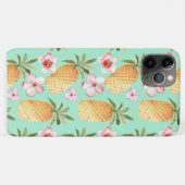 トロピカルレトロプリントをミントの背景 Case-Mate iPhoneケース (裏面(横))