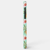 トロピカルレトロプリントをミントの背景 Case-Mate iPhoneケース (裏面/左)